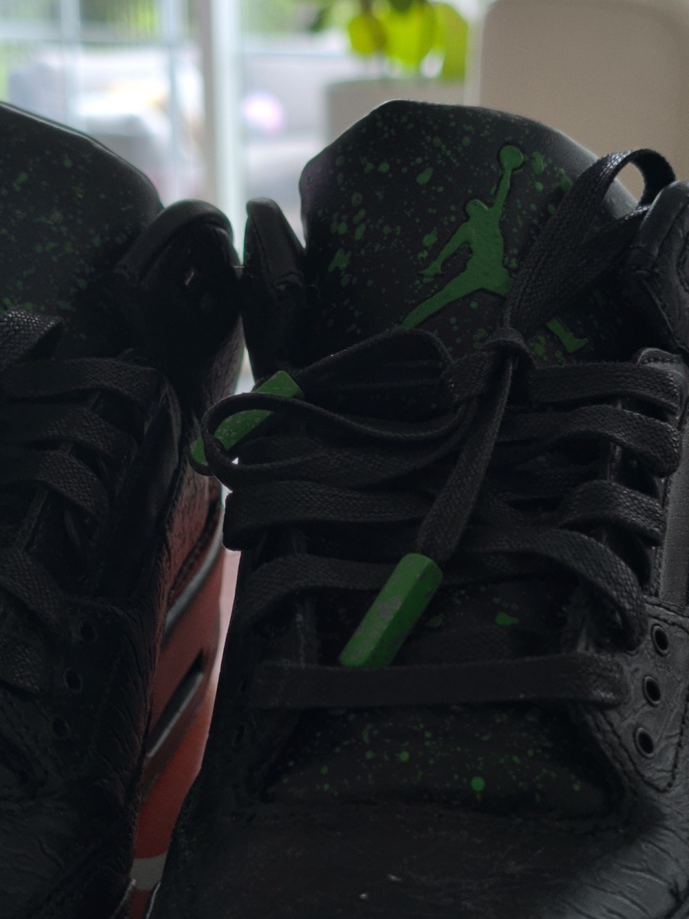 Custom Nike Jordan 3's Men’s Black and Green Low-Top Sneakers - Picture 8 of 14